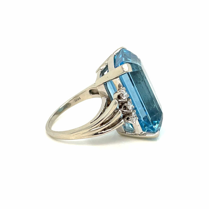 Bague 55 Bague Diamant Aigue-marine 58 Facettes