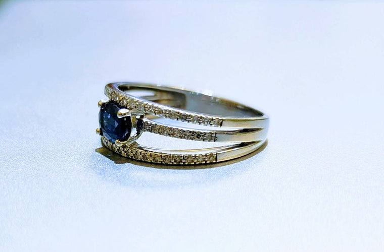 Bague Bague saphir 3 anneaux diamants 58 Facettes