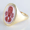 Bague 56 Bague Chevalière Cornaline gravée 58 Facettes 432.2