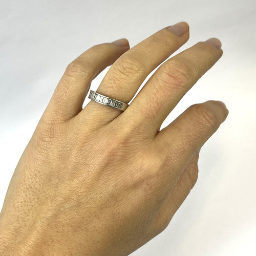 Bague 50.5 Bague Platine Rail Baguettes 0.75ct 58 Facettes 20400000785