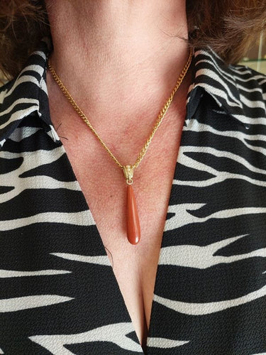 Pendentif PENDENTIF ANCIEN CORNALINE ET PERLES 58 Facettes 066271