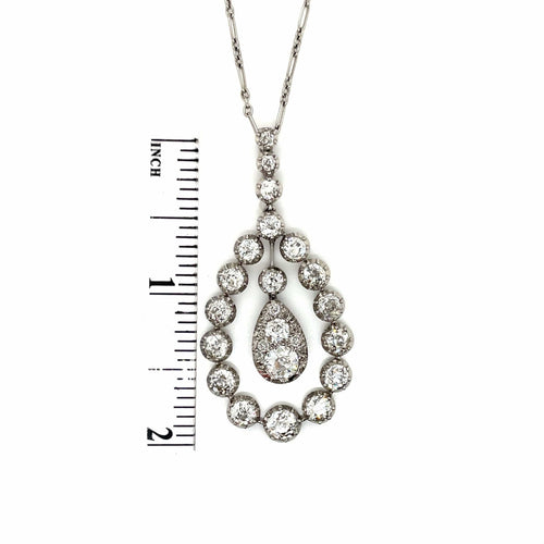 Pendentif Pendentif platine diamants Belle Epoque 58 Facettes