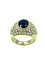 Bague Bague joncs or jaune, saphir et diamants 58 Facettes