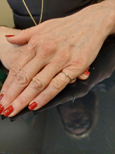 Bague 51 Solitaire diamants, or blanc 58 Facettes 063471