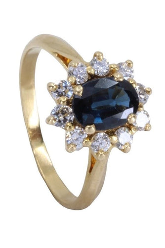 Bague 51 BAGUE MARGUERITE SAPHIR ET DIAMANTS 58 Facettes 061971
