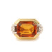 Madeira Citrine Tank Ring Yellow and Gray Gold 58 Facettes B358