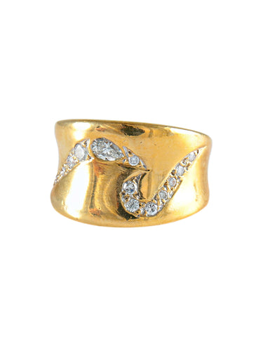 Bague 53 BAGUE OR JAUNE ET DIAMANTS 58 Facettes