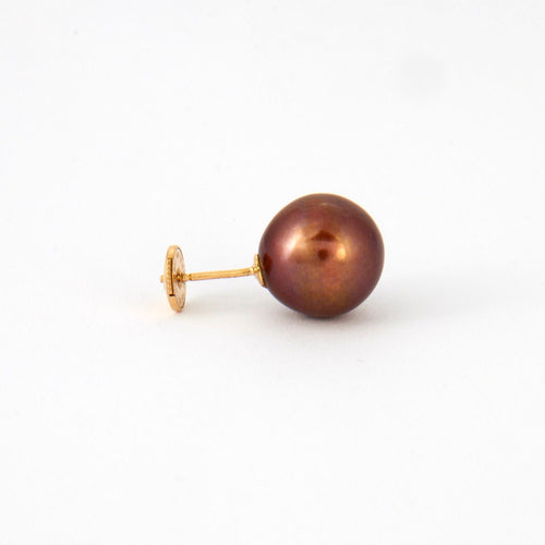 Boucles d'oreilles Puces d'oreilles perles chocolat 58 Facettes
