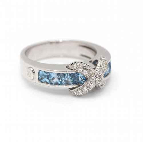 Bague 56 Bague Diamant Topaze Or blanc 58 Facettes D360500FJ