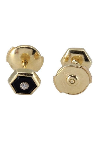 Boucles d'oreilles BOUCLES D'OREILLES ANCIENNES ONYX ET DIAMANTS 58 Facettes 062511