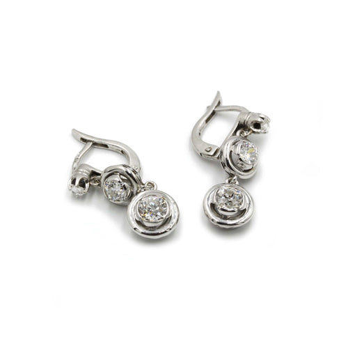 Boucles d'oreilles Boucles d'oreilles Or, Platine Et Diamants 58 Facettes 220226R