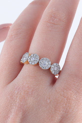 Bague Demi Alliance Fleurs Or jaune diamants 58 Facettes