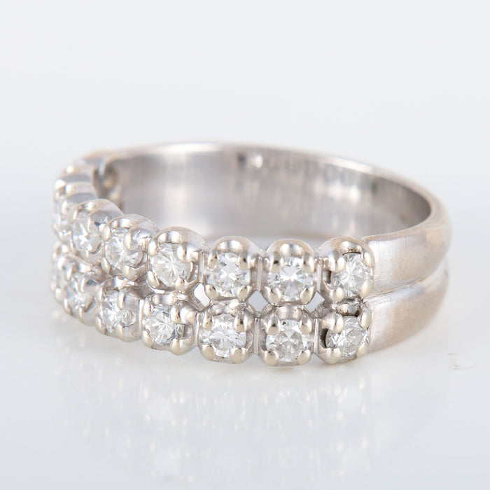 Bague 54 Bague 2 rangs de Diamants 58 Facettes 8397