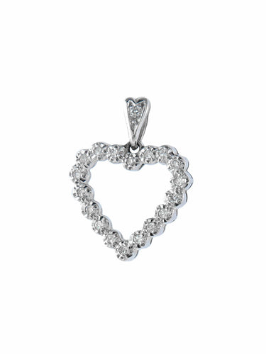 Pendentif Pendentif Coeur Or gris Diamants 58 Facettes