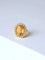 Bague Bague de cocktail ancienne citrine sur or jaune et vert 18Kt 58 Facettes
