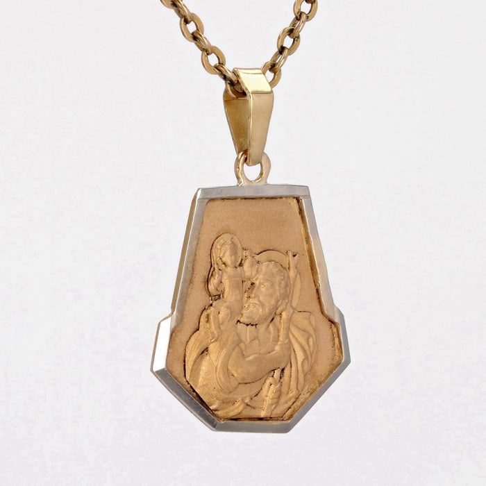 Pendentif Médaille ancienne 3 ors Saint Christophe 58 Facettes CVP83