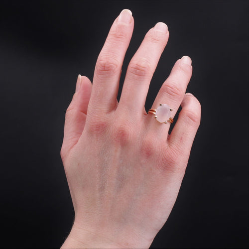 Bague 52 Bague quartz rose ancienne 58 Facettes 23-068