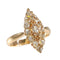 Bague 59 Bague vintage antique en forme de marquise de diamants 58 Facettes 23271-0585