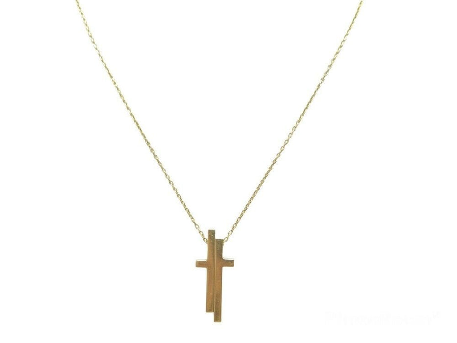 Collier collier GUCCI croix fendue 39 a 47 cm en or jaune 18k 58 Facettes 248967
