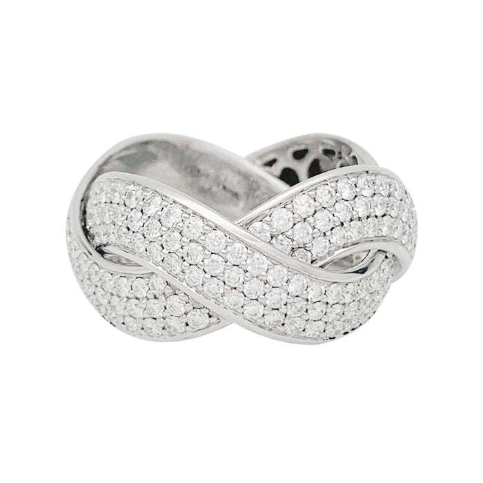 Bague 58 Bague Poiray, "Tresse", or blanc et diamants. 58 Facettes 31069