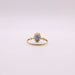 Ring Belle époque ring yellow gold blue glass oval 58 Facettes