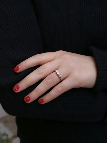 Bague 54.5 Bague Or jaune 3 Diamants 58 Facettes J151