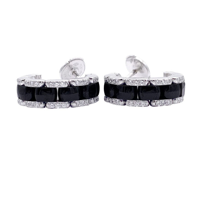 Boucles d'oreilles Boucles d'oreilles Chanel, céramique noire, diamants. 58 Facettes 32930
