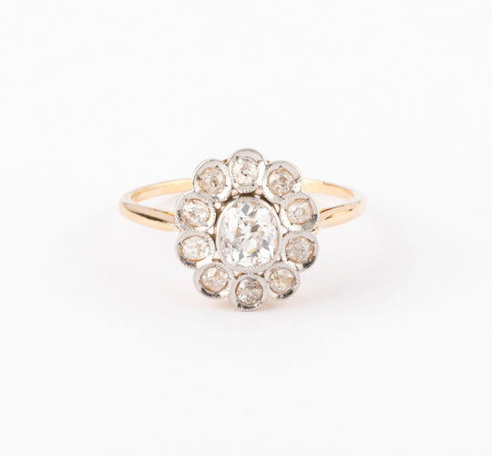 Bague Bague marguerite ancienne en or et diamant 58 Facettes
