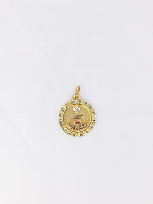 Pendentif AUGIS - Médaille Amour en or-  Plus qu’hier moins que demain 58 Facettes J249