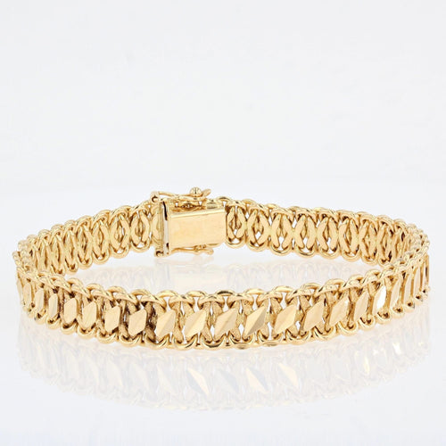 Bracelet Bracelet en or jaune gourmette d'occasion 58 Facettes 21-574