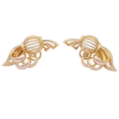 Boucles d'oreilles Boucles d'oreilles vintage en or rose. 58 Facettes 33516