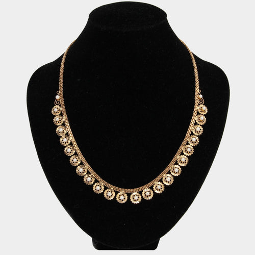 Collier Collier vintage fleurettes d'or et perles 58 Facettes 21-835