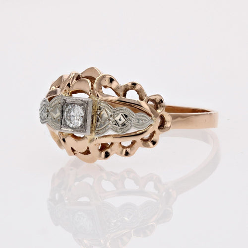 Bague 55 Bague ajourée diamant vintage 58 Facettes 18-323A