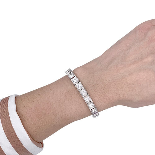 Bracelet Bracelet ancien diamants, platine. 58 Facettes 32158