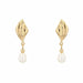 Earrings Yellow gold pearl dangling earrings 58 Facettes 19-456A