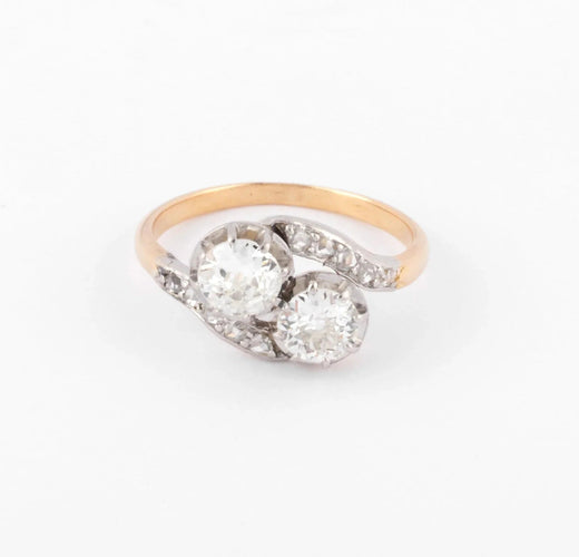 Bague Bague Toi & Moi Diamants Platine & Or Jaune 58 Facettes