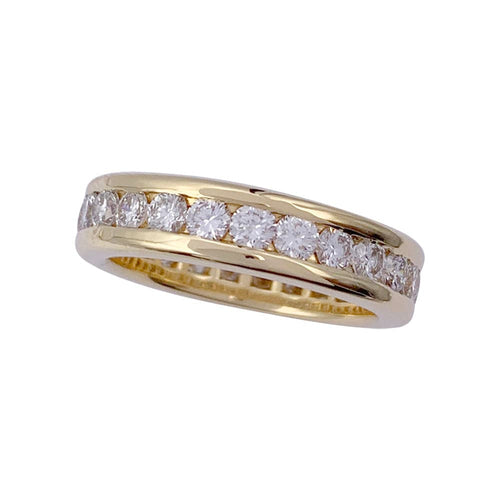 Bague 61 Alliance tour complet or jaune, diamants. 58 Facettes 32207