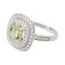 Bague 55 Bague en or blanc à entourage, centre diamant jaune 2,01 carats. 58 Facettes 31972