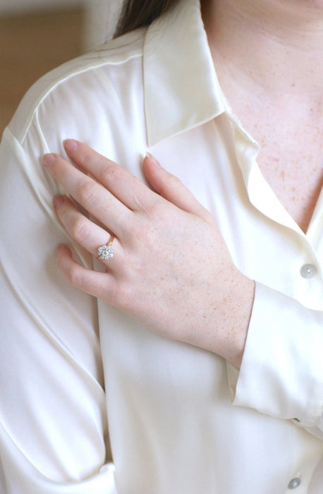 Bague Bague marguerite ancienne diamants 58 Facettes