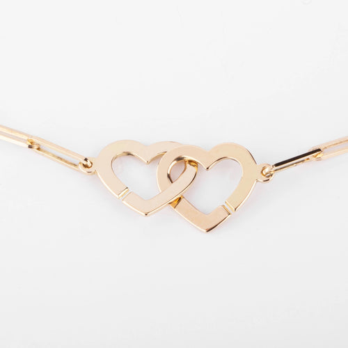 Collier Collier or rose Dinh Van formant 2 cœurs 58 Facettes