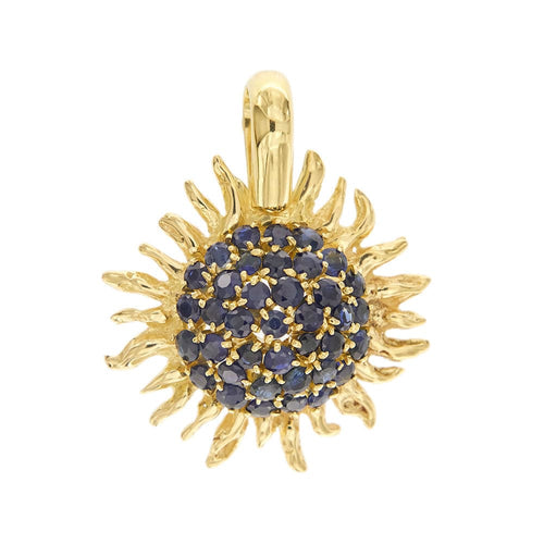 Pendentif Pendentif soleil or jaune et saphirs 58 Facettes 33075