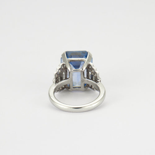 Bague BAGUE AIGUE - MARINE ART DÉCO 58 Facettes