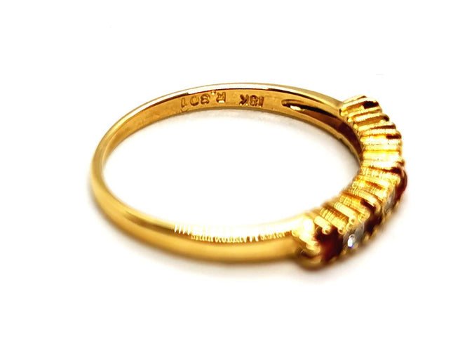 Bague 50 Bague Demie alliance Or jaune Rubis 58 Facettes 1292341CN