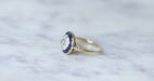 Ring Art Deco target ring Yellow gold Platinum Diamonds Sapphires 58 Facettes
