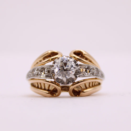 Bague 52 Bague Solitaire Art Déco Diamant 0.60 ct 58 Facettes