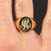 Ring 56 Yellow gold signet ring with initials 58 Facettes 21-694