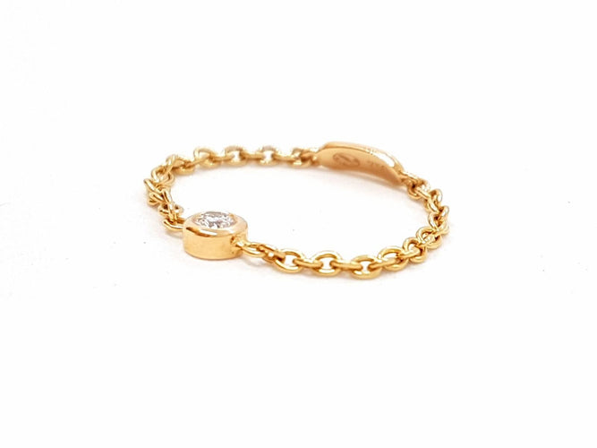 Bague 53 Bague Chaînette Or rose Diamant 58 Facettes 578689RV