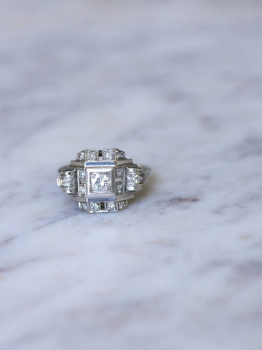 Bague Bague Art Déco platine et diamants 58 Facettes