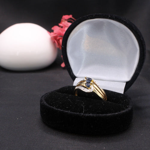 Bague Bague Trilogie saphirs et diamants 58 Facettes