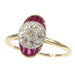 Ring 58 Art Deco Diamond and Ruby Engagement Ring 58 Facettes 22237-0168